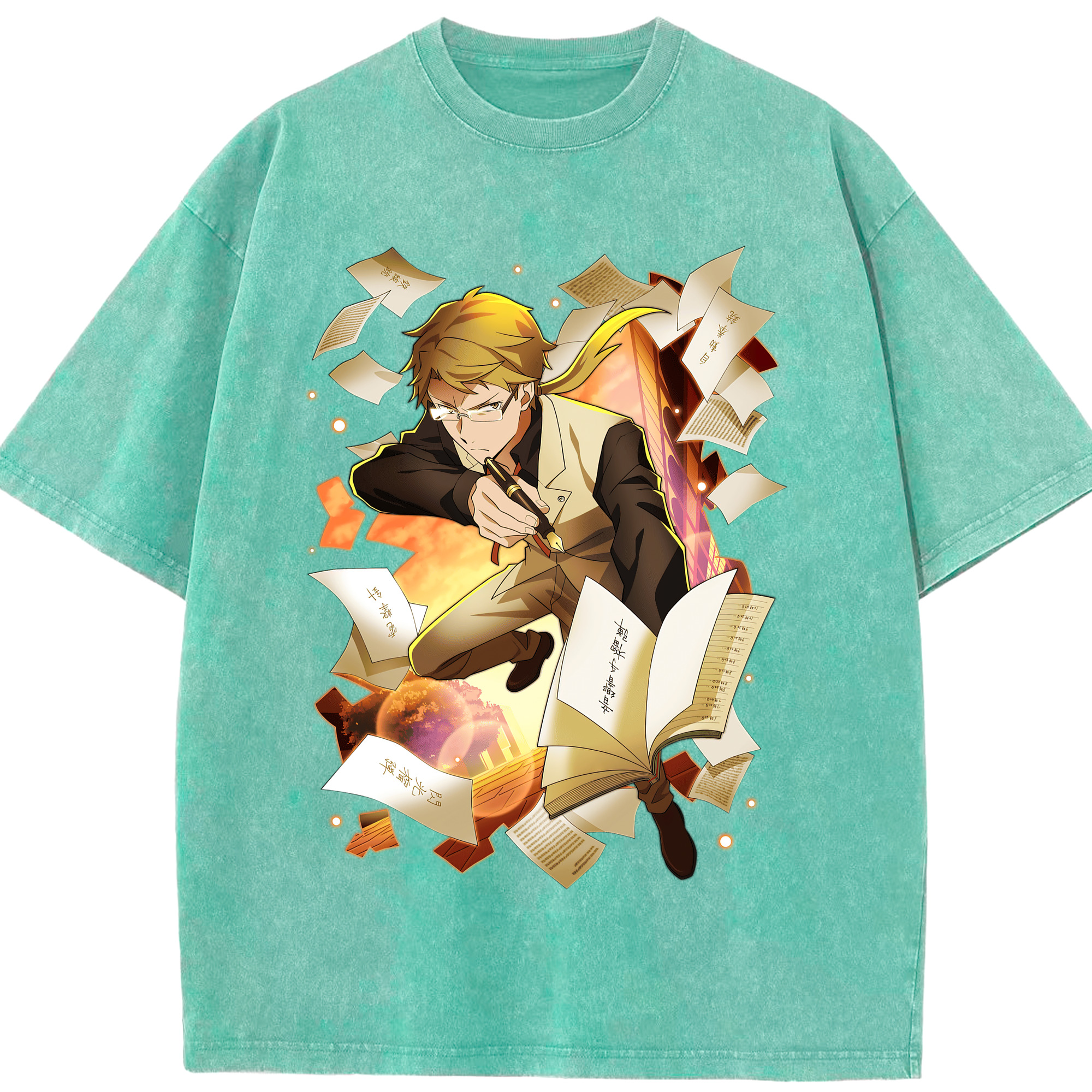 （画像用） 文豪ストレイドッグス Bungo Stray Dogs 綿100% ヴィンテージ風 半袖Tシャツ（フロントプリント）